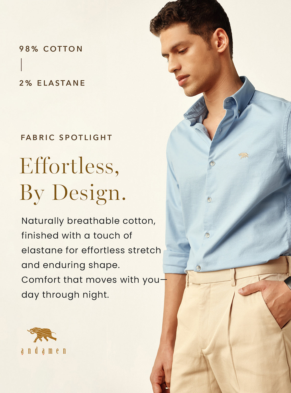 Cedar Green Cotton Stretch Oxford Shirt
