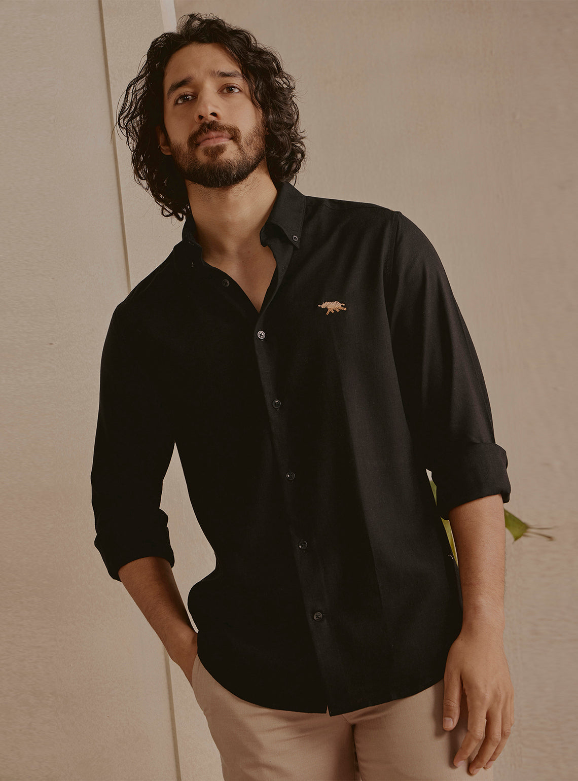 Deep Black Linen Shirt