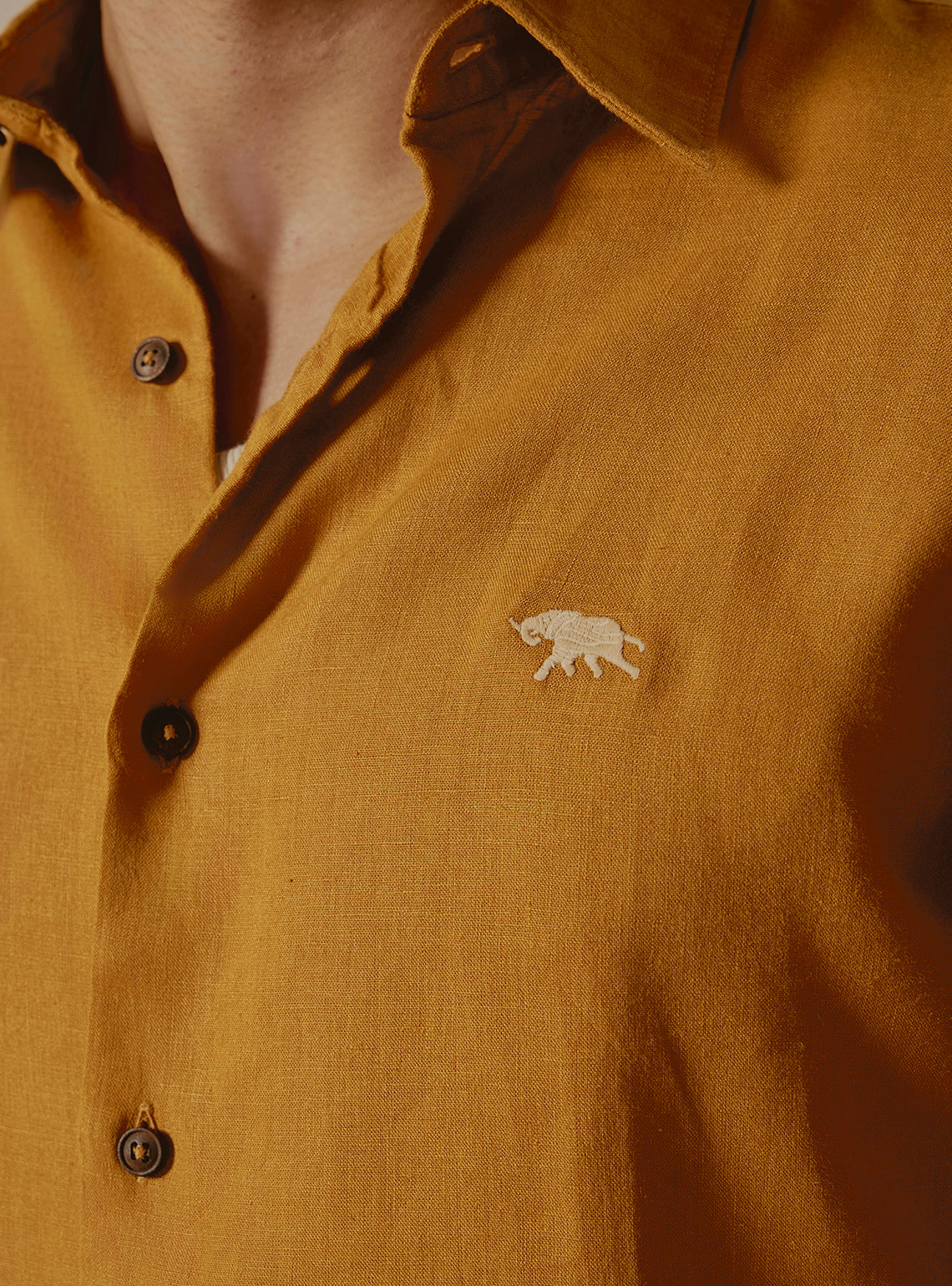 Amber Mustard Linen Shirt