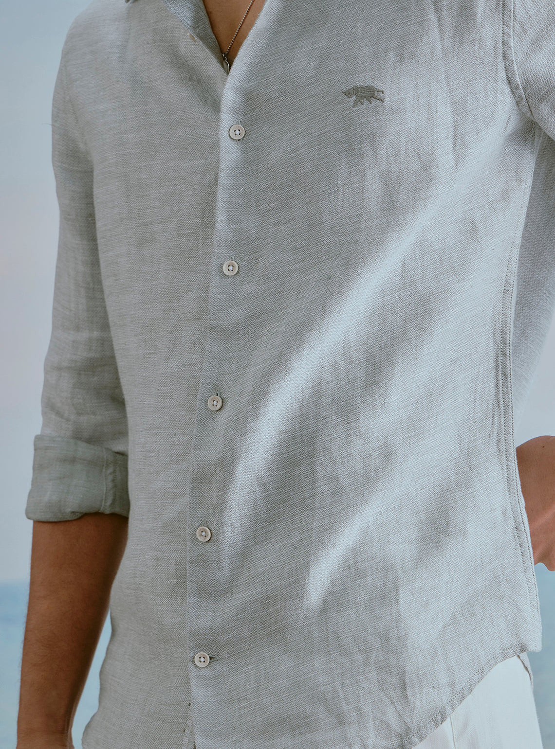 Tide Green Linen Dobby Shirt