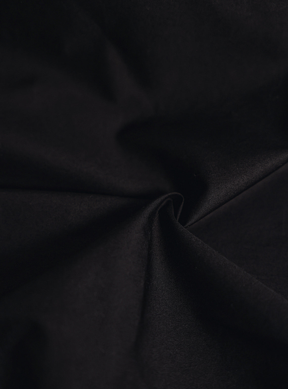 Jet Black Cotton Twill Shirt