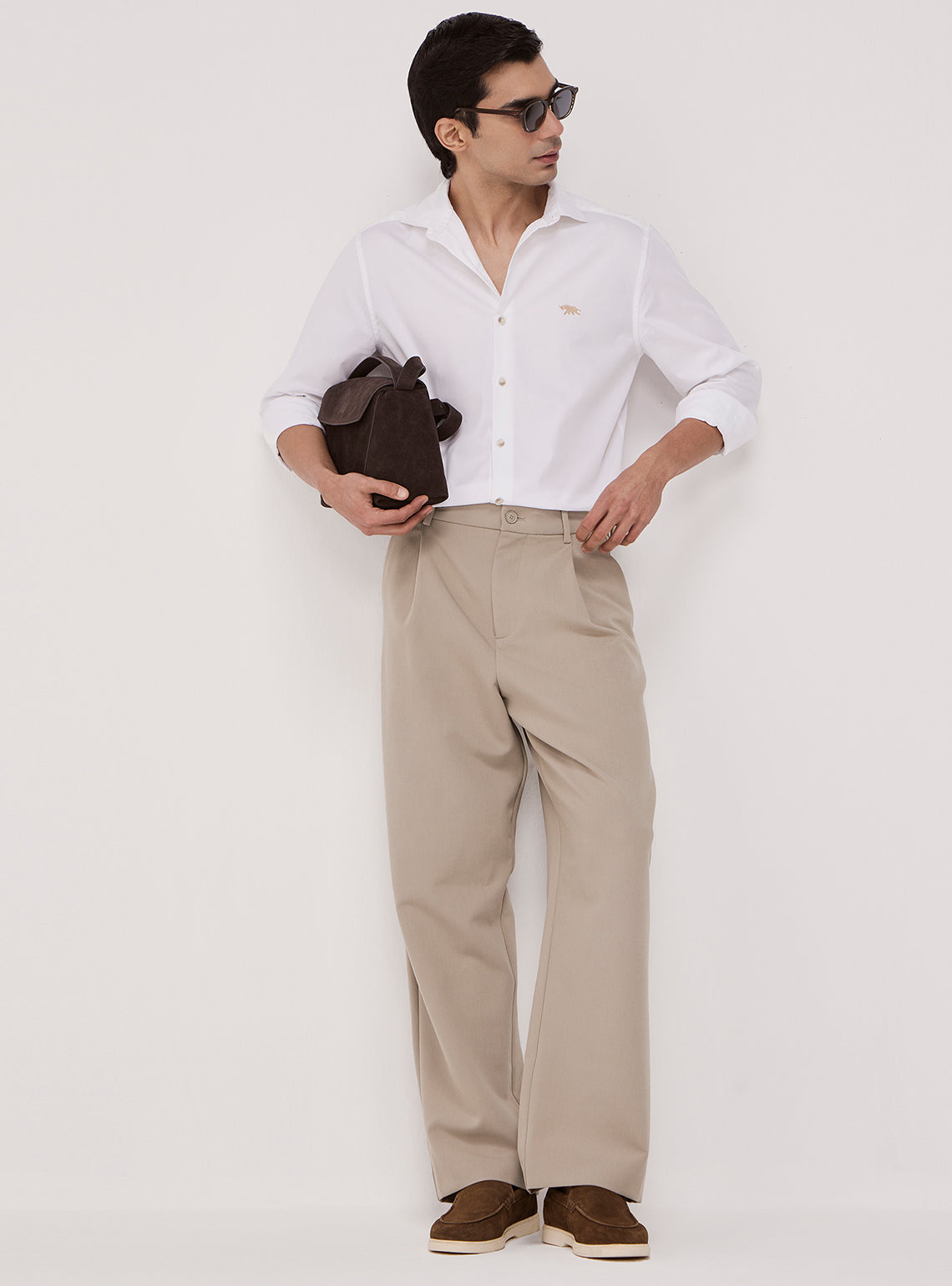 Estate White Cotton Twill Shirt