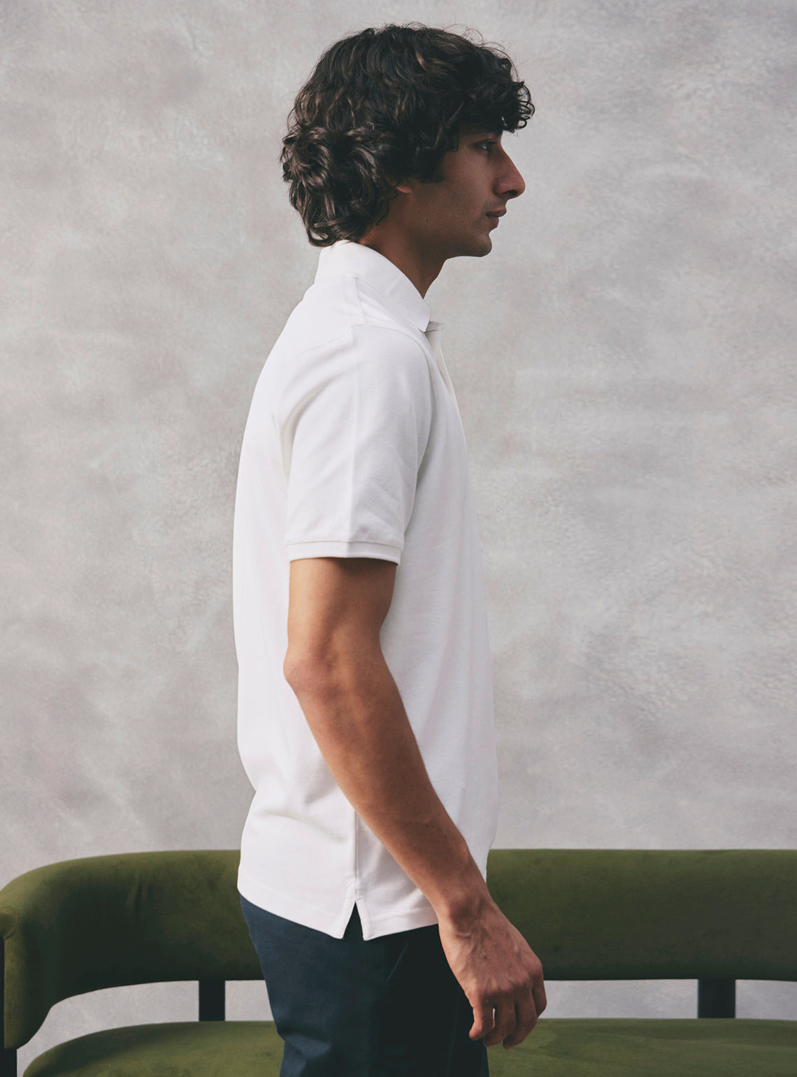 Pure White Pique Polo