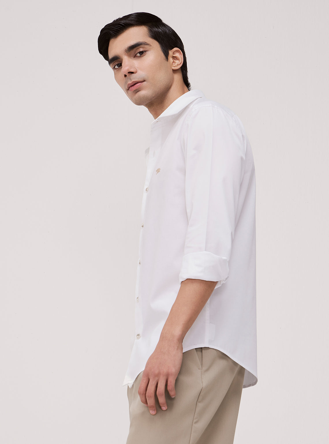 Estate White Cotton Twill Shirt