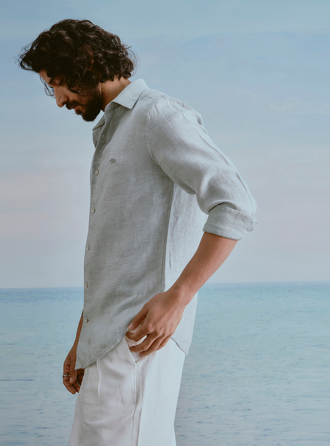 Tide Green Linen Dobby Shirt