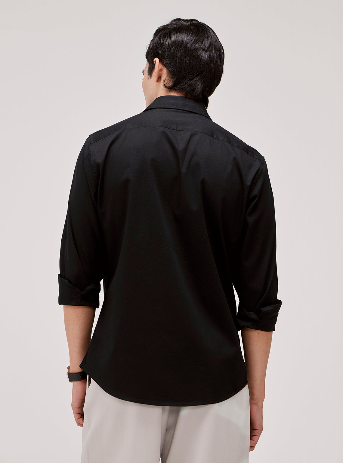 Ink Black Cotton Twill Shirt