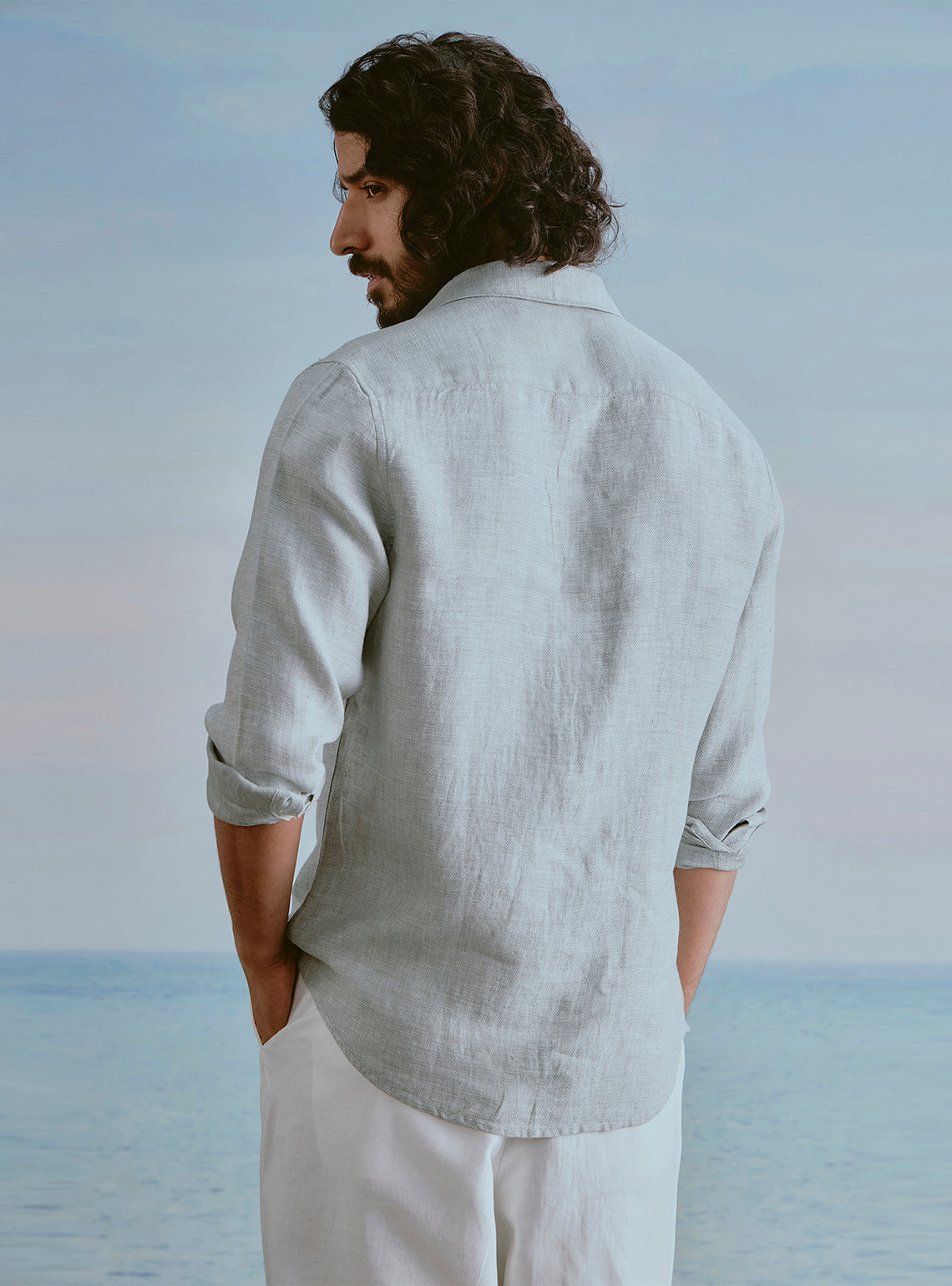 Tide Green Linen Dobby Shirt