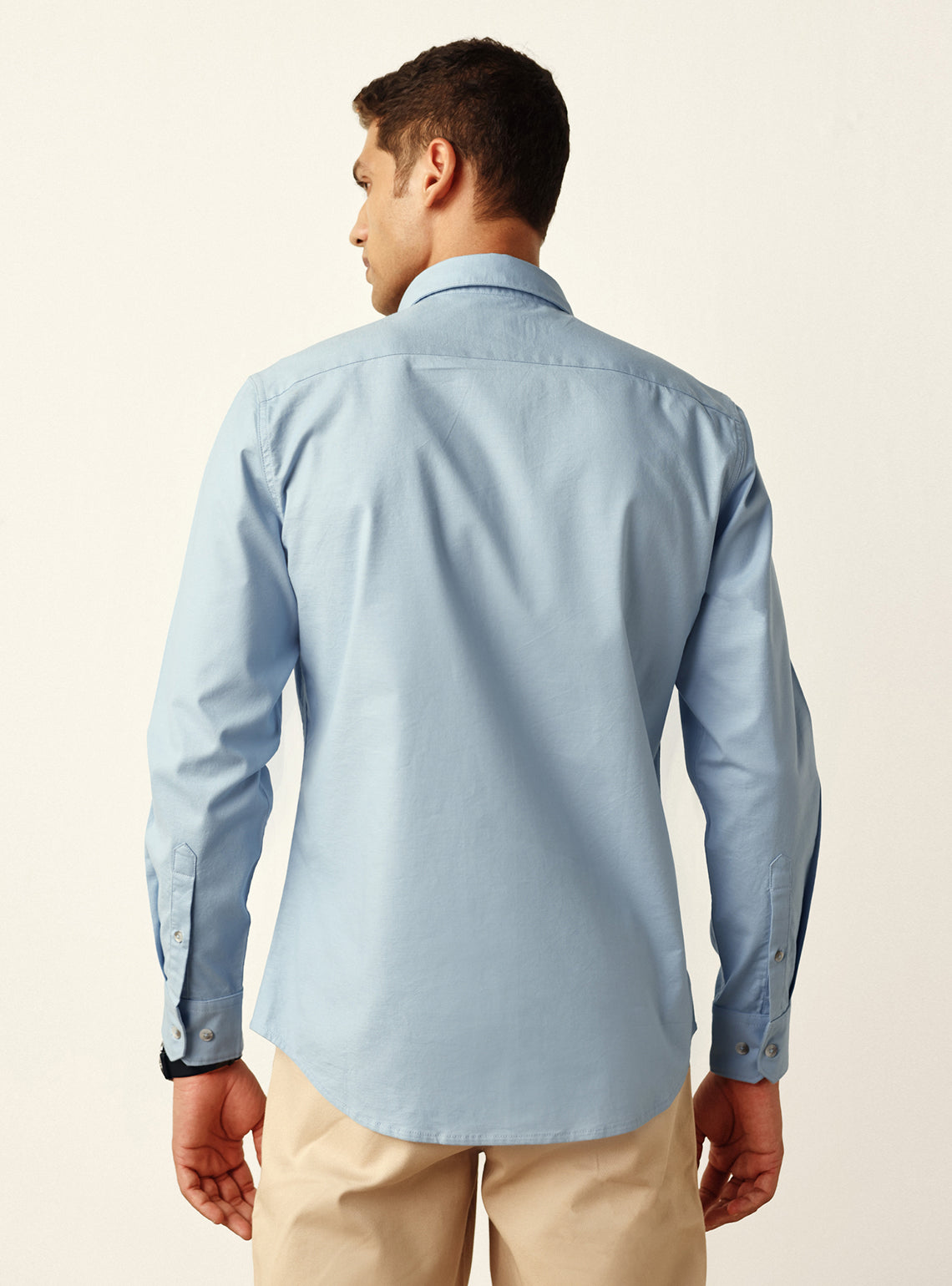 Essential True Blue Cotton Stretch Oxford Shirt