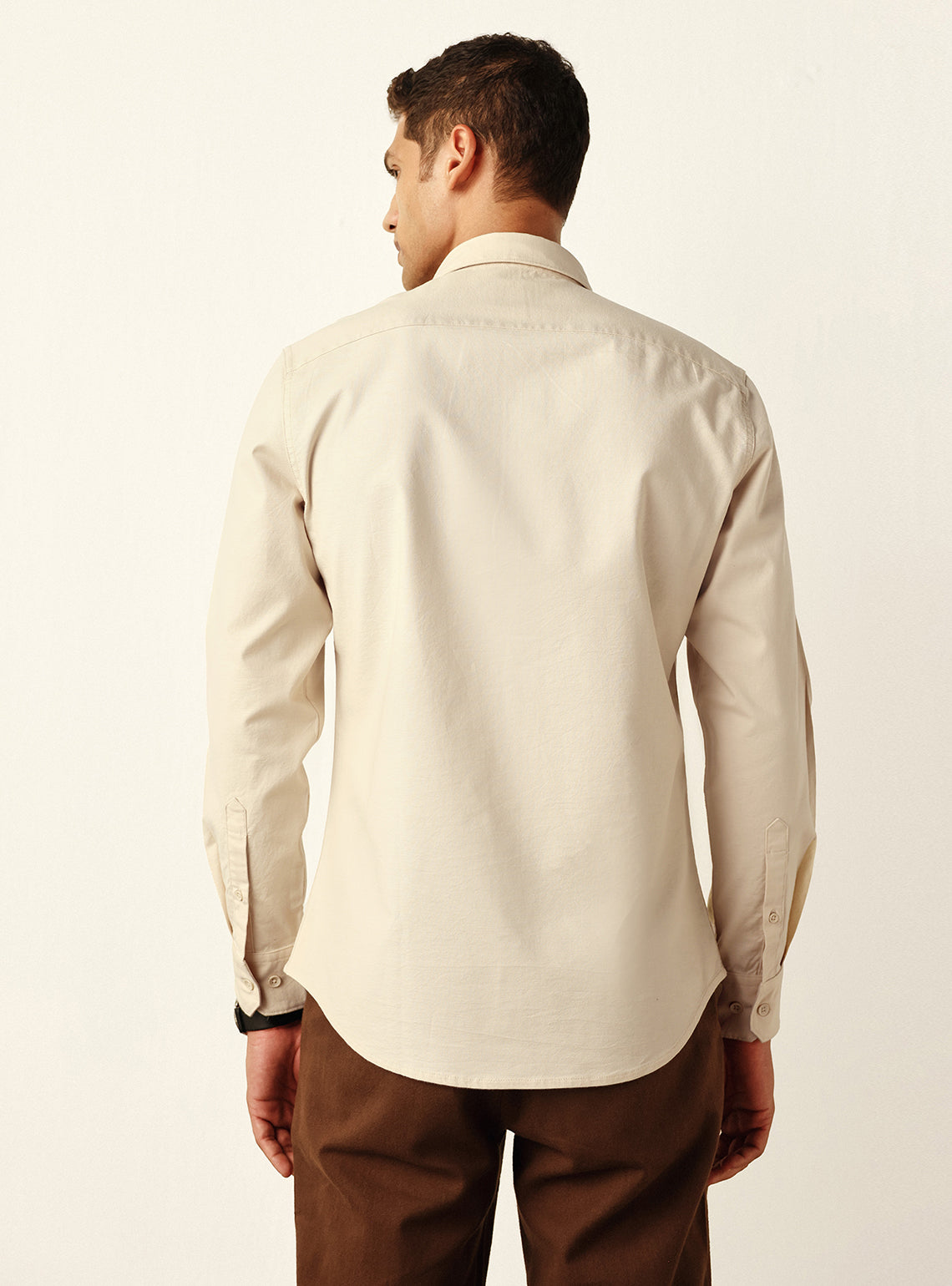 Classic Sandstone Cotton Stretch Oxford Shirt