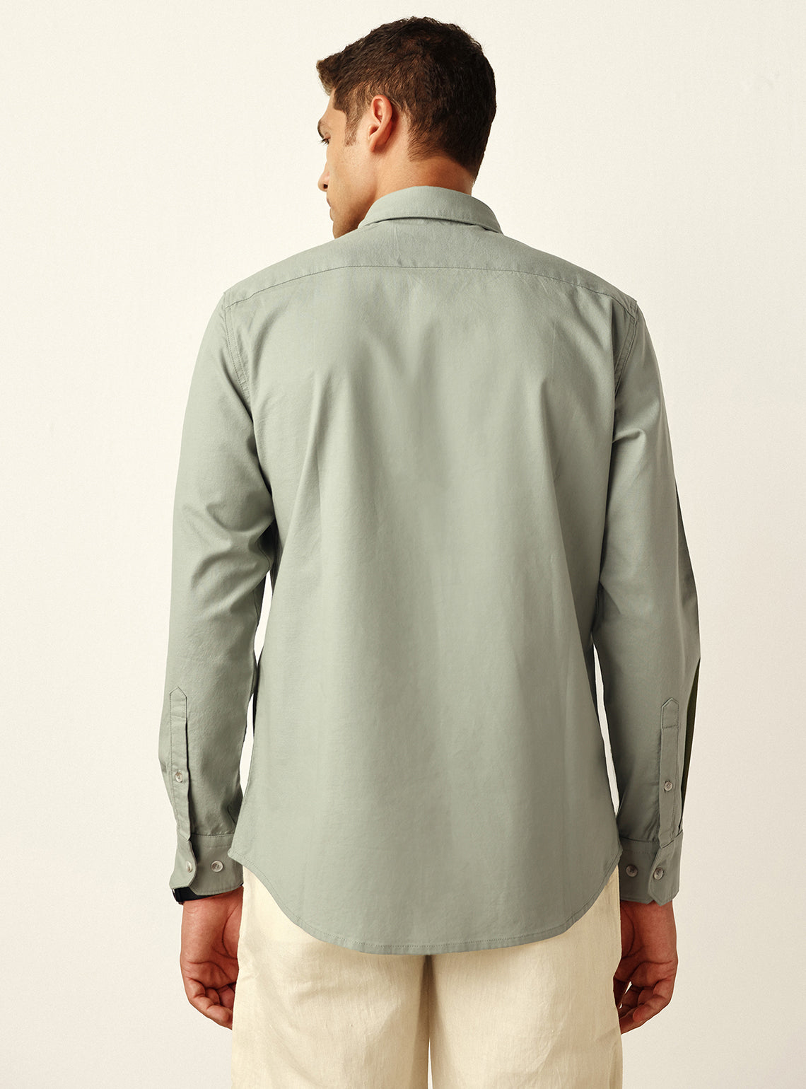 Cedar Green Cotton Stretch Oxford Shirt
