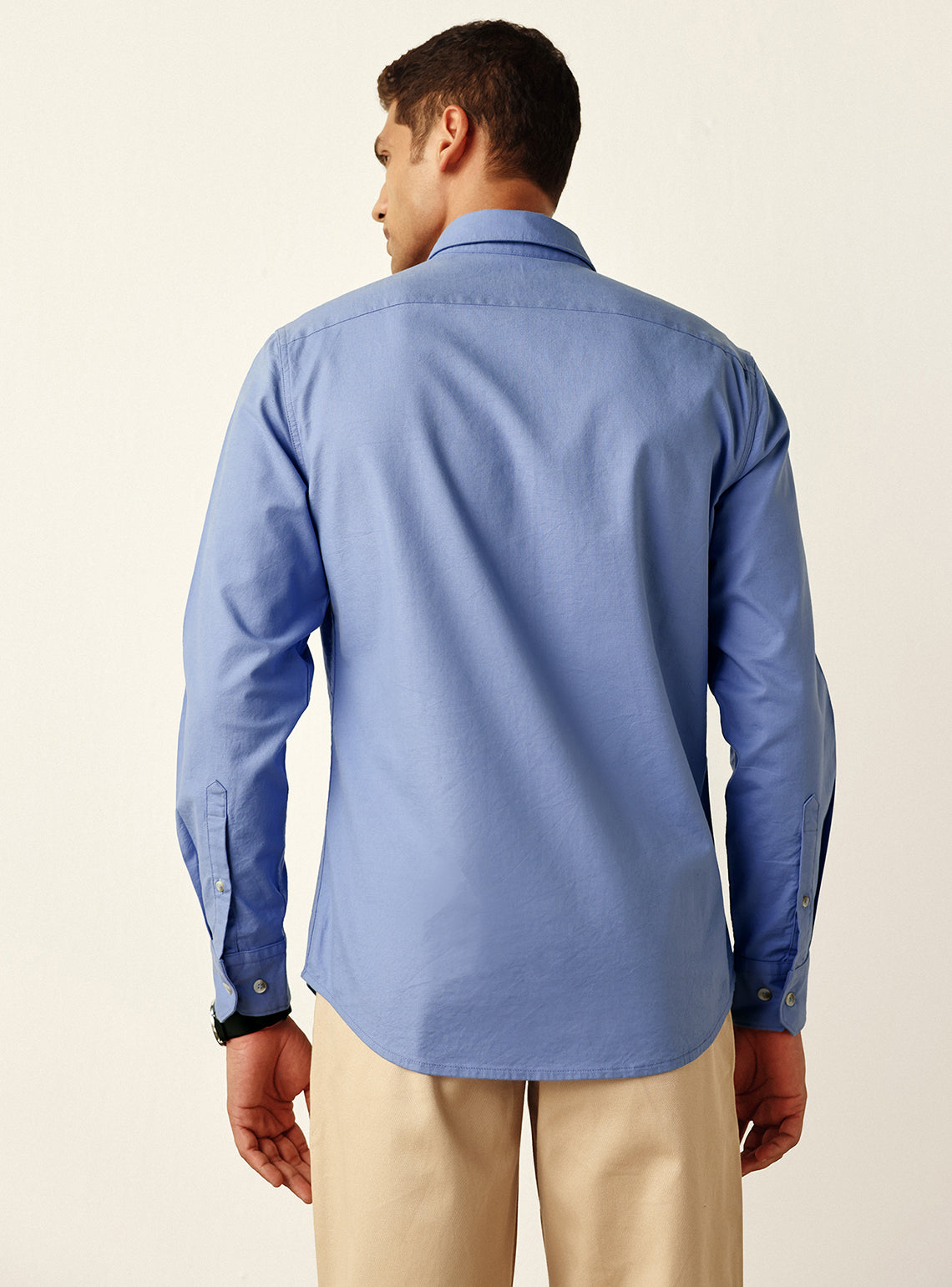 Classic Blue Cotton Stretch Oxford Shirt