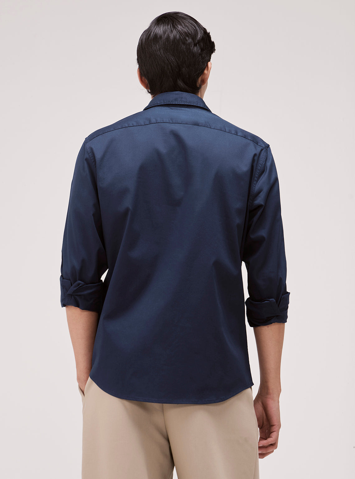 Liberty Navy Cotton Twill Shirt