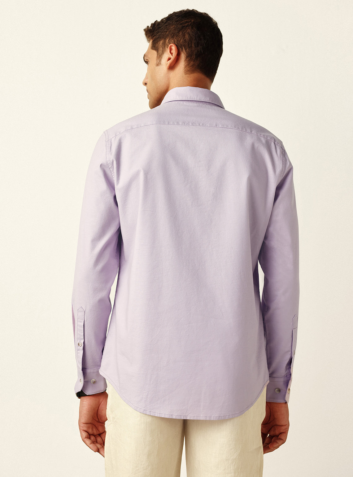 Mauve Lavender Cotton Stretch Oxford Shirt