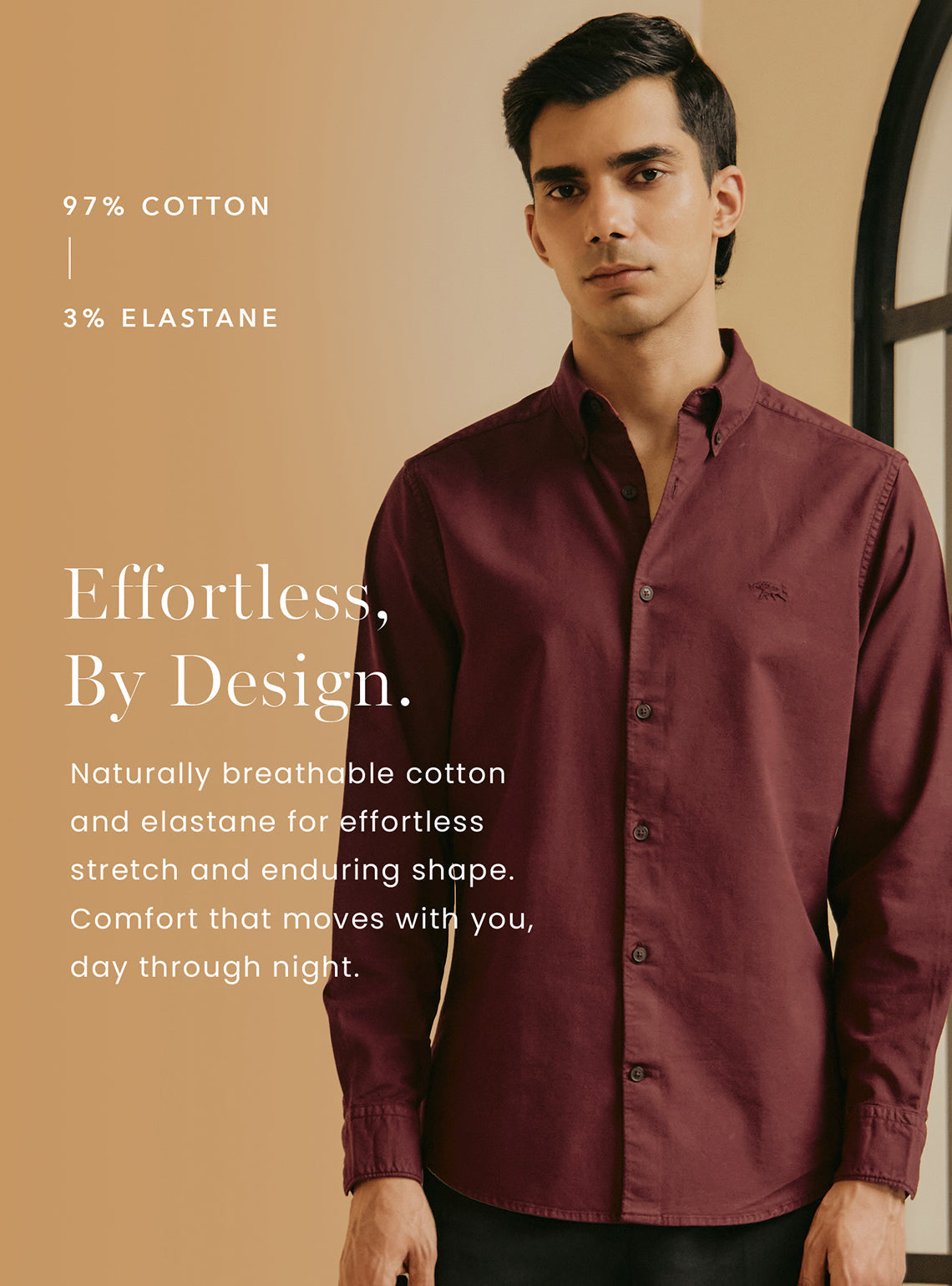 Buttercup Yellow Cotton Stretch Oxford Shirt