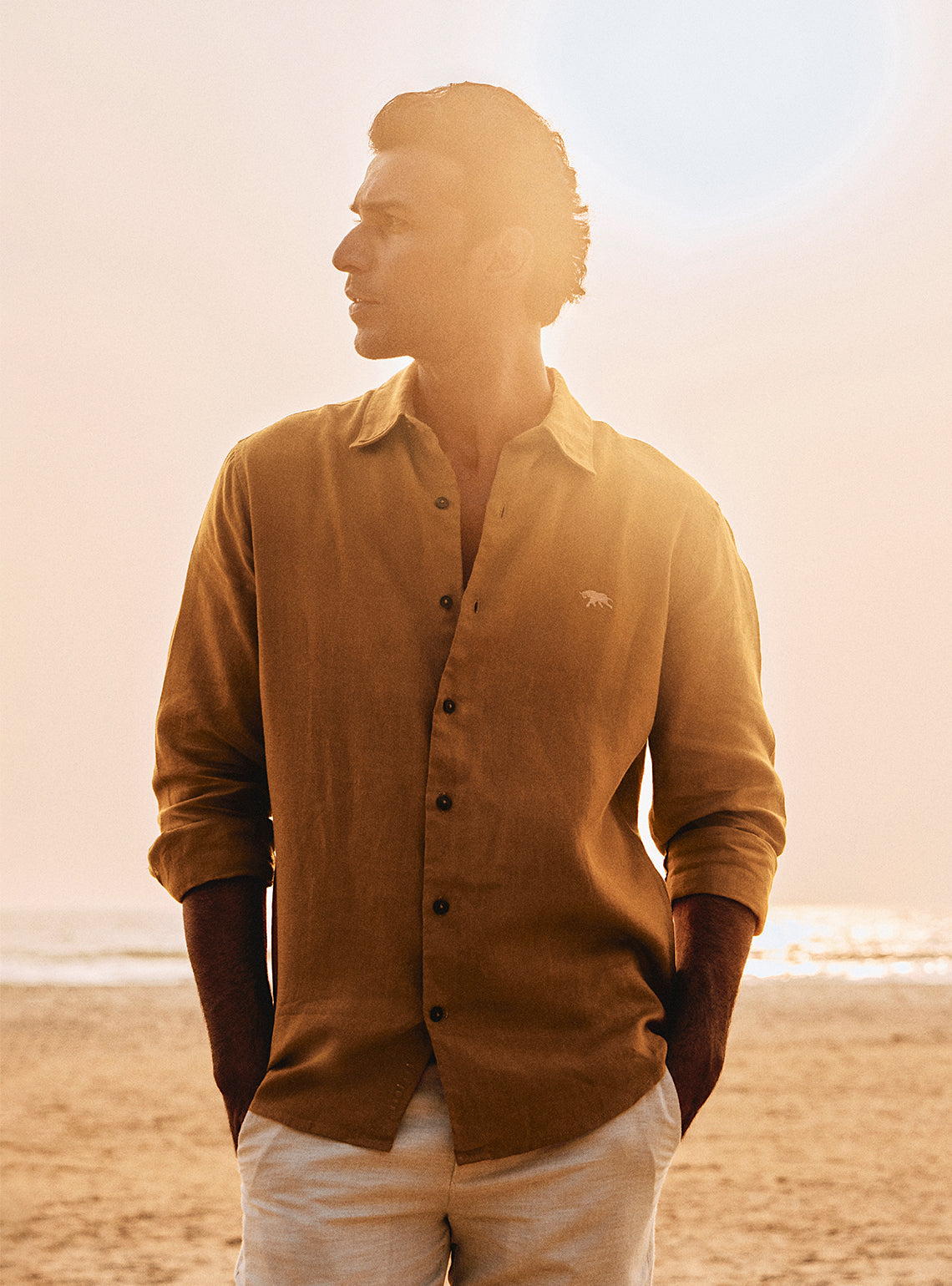 Amber Mustard Linen Shirt